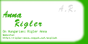 anna rigler business card